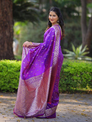 Purple Banarasi Silk Saree