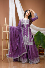 Soft Purple Natural Crepe Suit