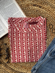 Rani Stripes Halter Neck Short Kurti