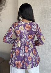 Pinku Peplum Style Short Kurti