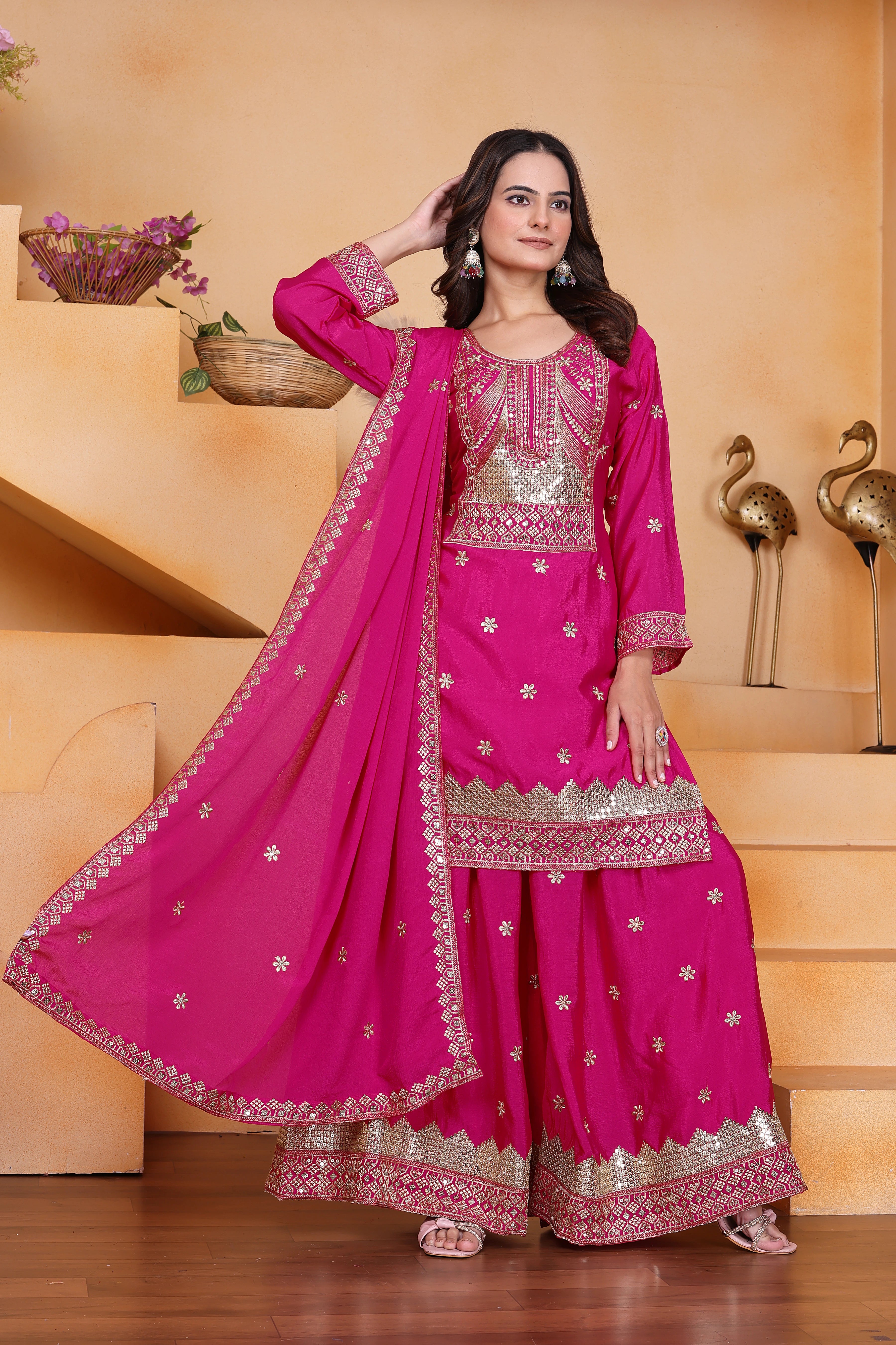 Padma Traditional Sequins Work Suit Sharara