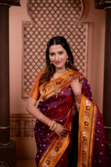 Dark Maroon Soft Silk Saree