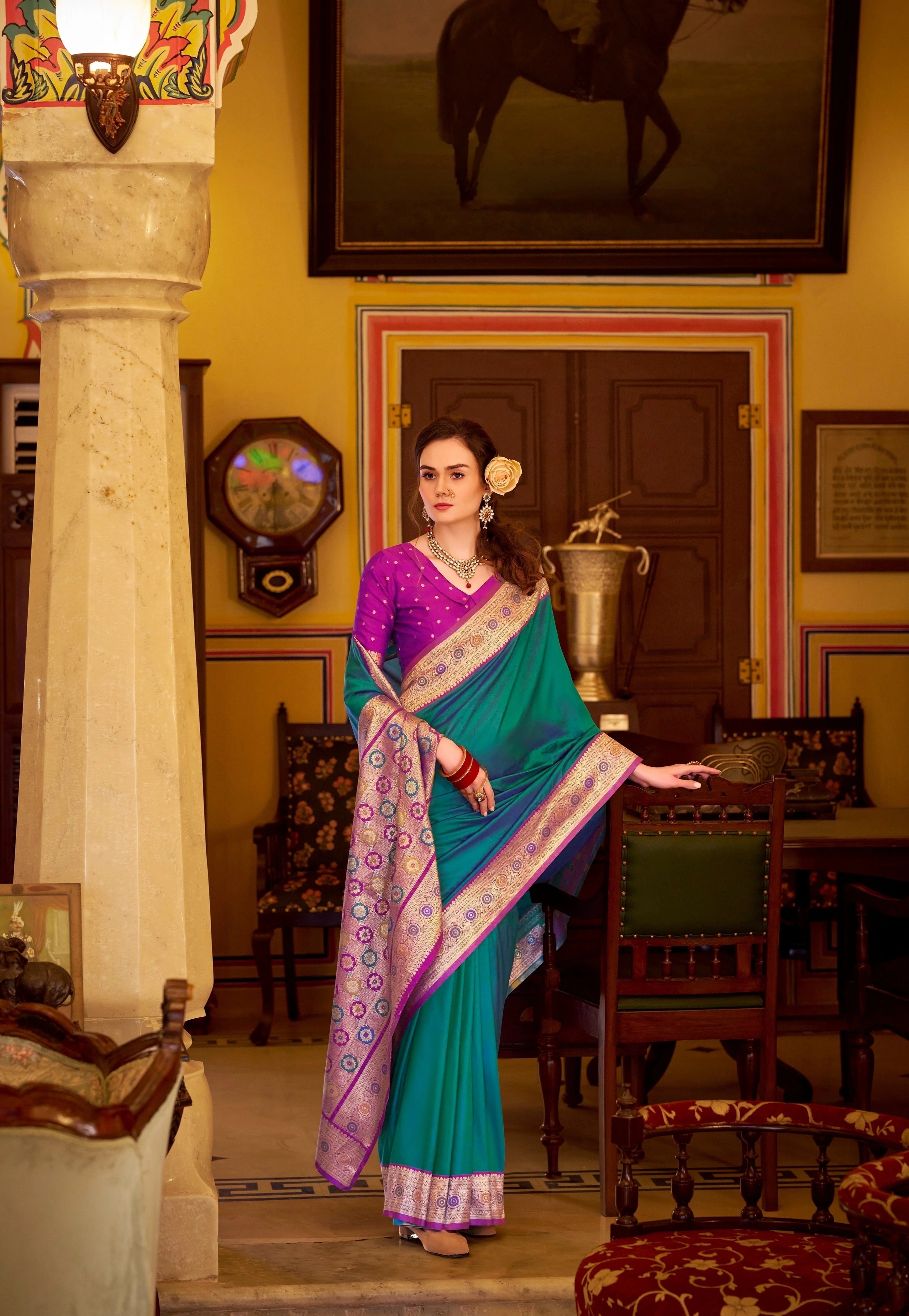 Saheli Zari Woven Border Saree Kalyanja Fashion