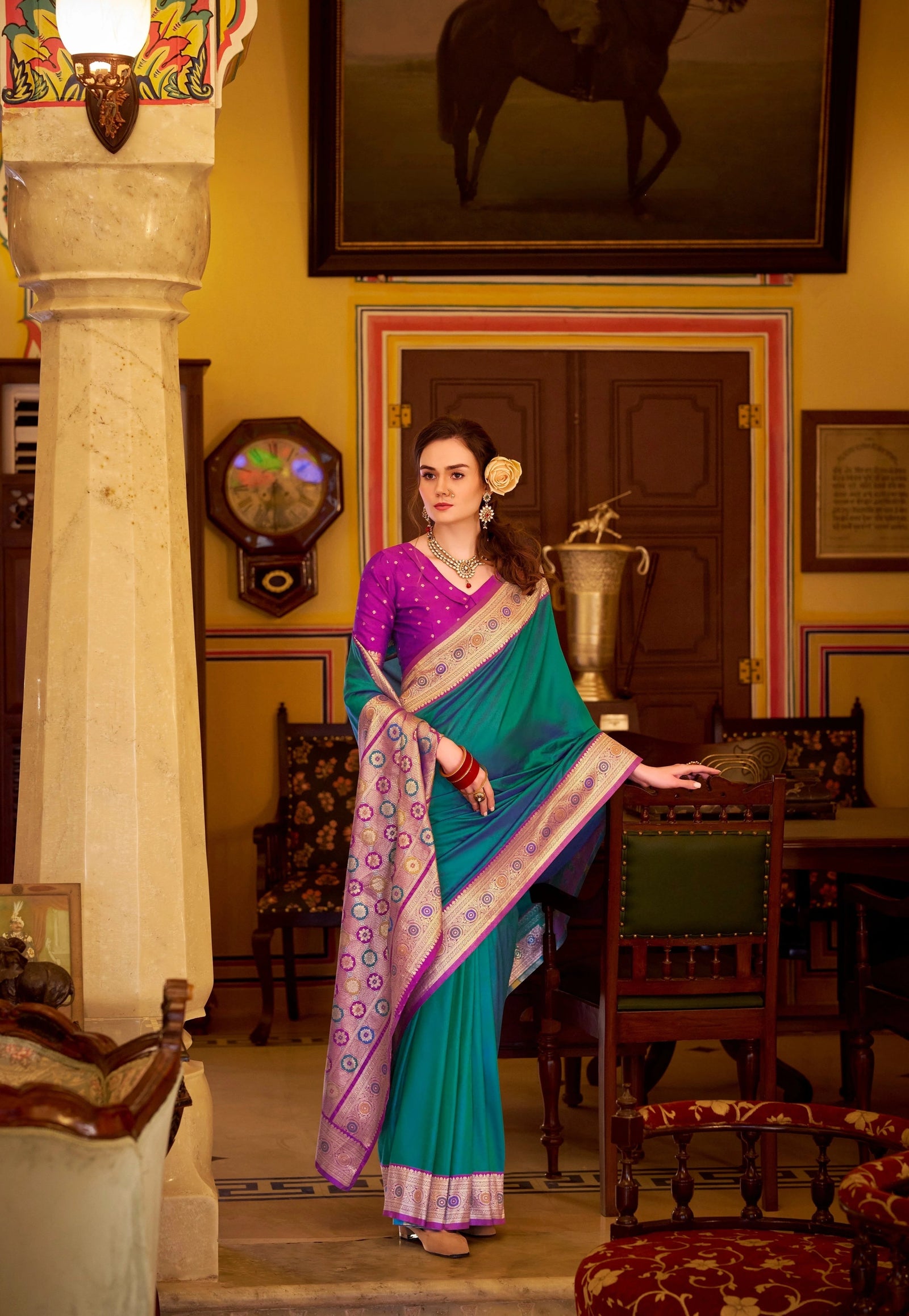 Saheli Zari Woven Border Saree Kalyanja Fashion