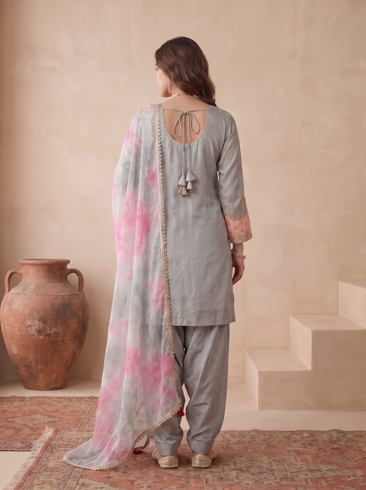 Sky Blue Japan Satin Silk Suit