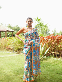 Beige Soft Tussar Silk Saree