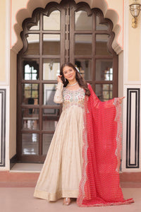 Beige Red Cosmos Suit