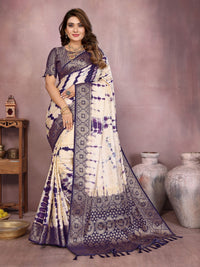Beige Satin Silk Saree