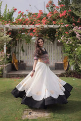 Premium Ivory White Lehenga Choli with Multicolor Tribal Embroidery and Rich Traditional Craftsmanship