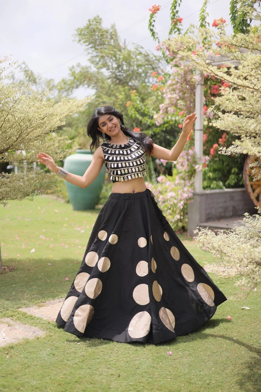 Premium festive lehenga crafted for engagement ceremonies, receptions, Navratri, and wedding functions.