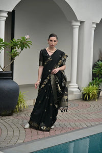 Black Zari Weaving Saree