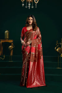 Brown Soft Silk Saree