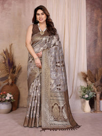Dark Brown Cotton Saree