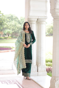 Dark Green Velvet Suit
