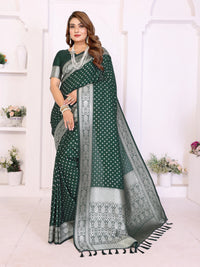 Dark Green Georgette Silk Saree