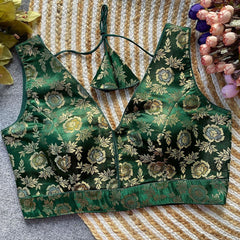 Dark Green Dola Silk Blouse