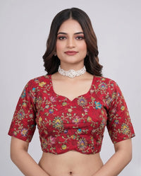 Dark Pastel Red Pure Viscose Blouse