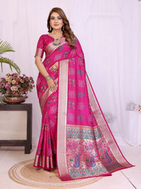Dark Pink Soft Dola Silk Saree