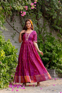 Dark Pink Silk Dress