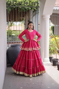 Dark Pink Cora Cotton Lehenga