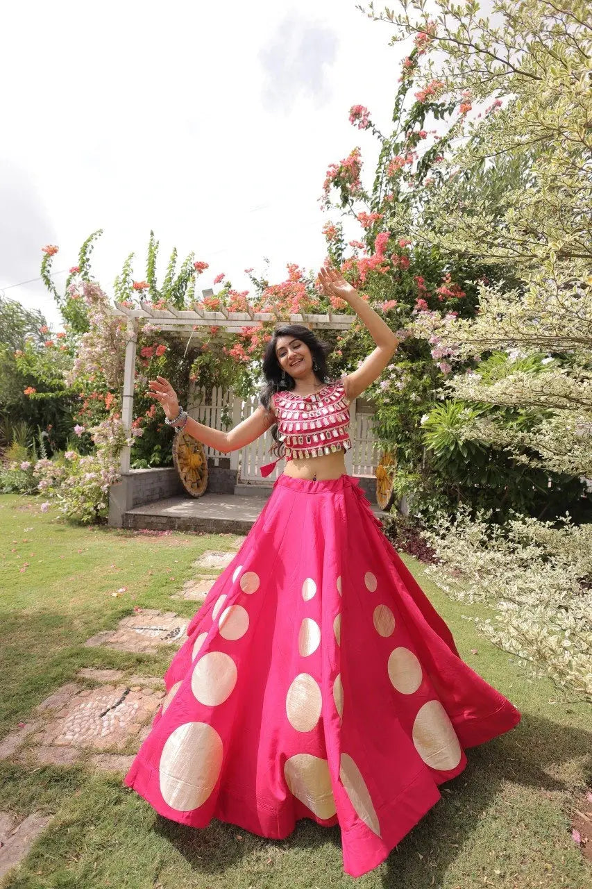 Traditional lehenga choli with modern styling offers timeless elegance for weddings and cultural events.