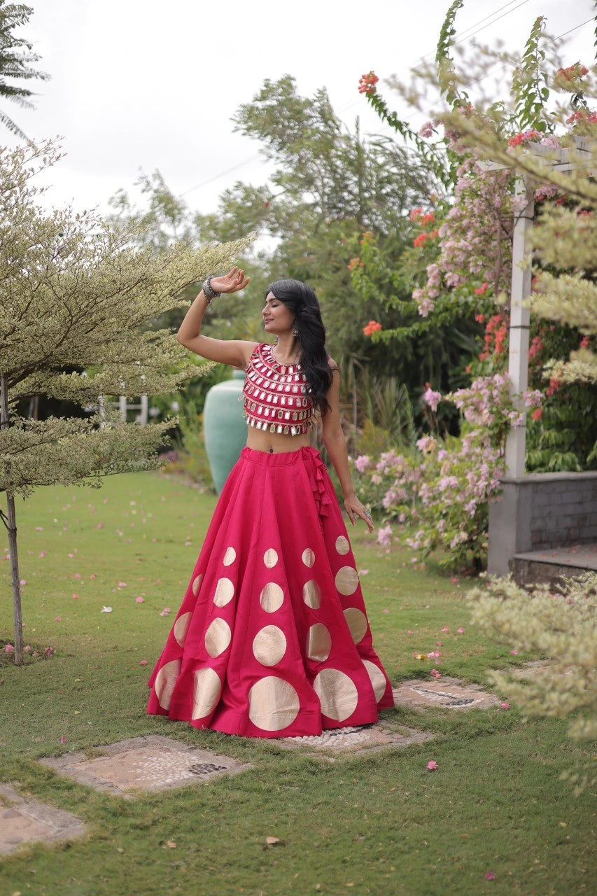 Premium pink party wear lehenga designed with luxurious detailing and elegant traditional craftsmanship.
