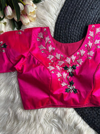 Dark Pink Pure Silk Blouse