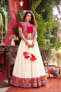 Dark Pink Pure Vichitra Lehenga