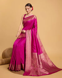 Dark Pink Soft Silk Saree