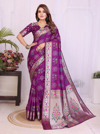 Dark Purple Soft Dola Silk Saree