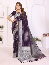 Dark Purple Georgette Silk Saree