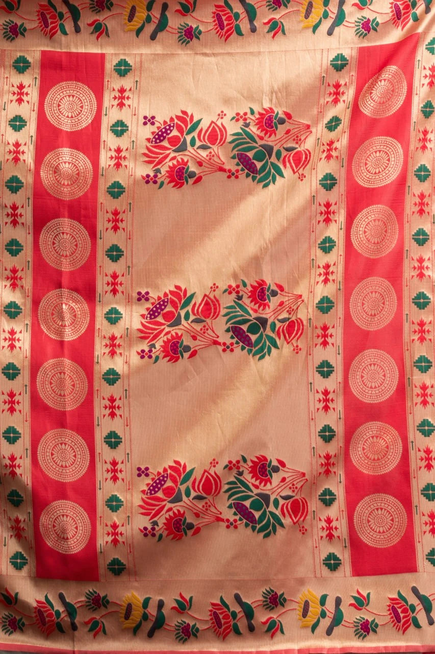 Decorative fabric with intricate patterns and colors
