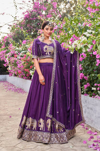 Deep Purple Pure Fendy Lehenga