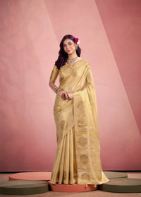 Gold Tissue Fancy Weaving Silk Saree