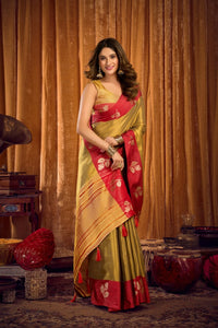 Golden Beige Soft Tissue Saree