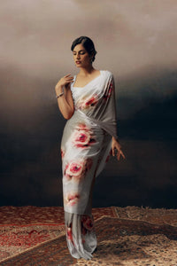 Gray Japan Satin Saree