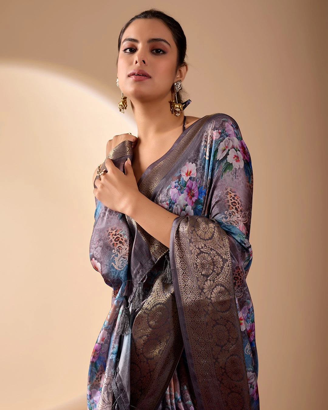 Padmawati Floral Lichi Silk Saree – Kalyanja

