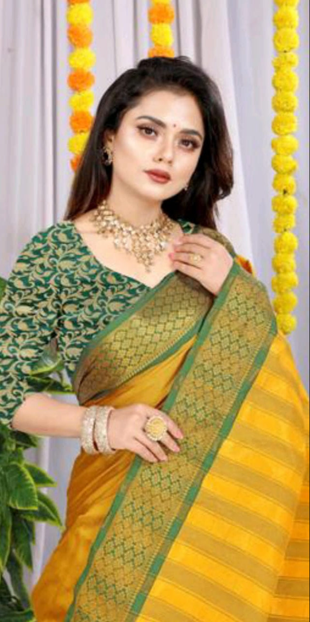 Orange Red Pochampali Zari Resham Raw Silk Saree
