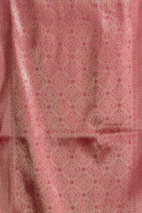 Dark Pink Jacquard Weaving Saree flat lay – full 5.5m with blouse piece, KS302 by Kalyanja