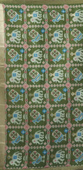 Light Pistachio Green Zari Woven Saree back view – contrast pallu draped over shoulder | KS304 Kalyanja