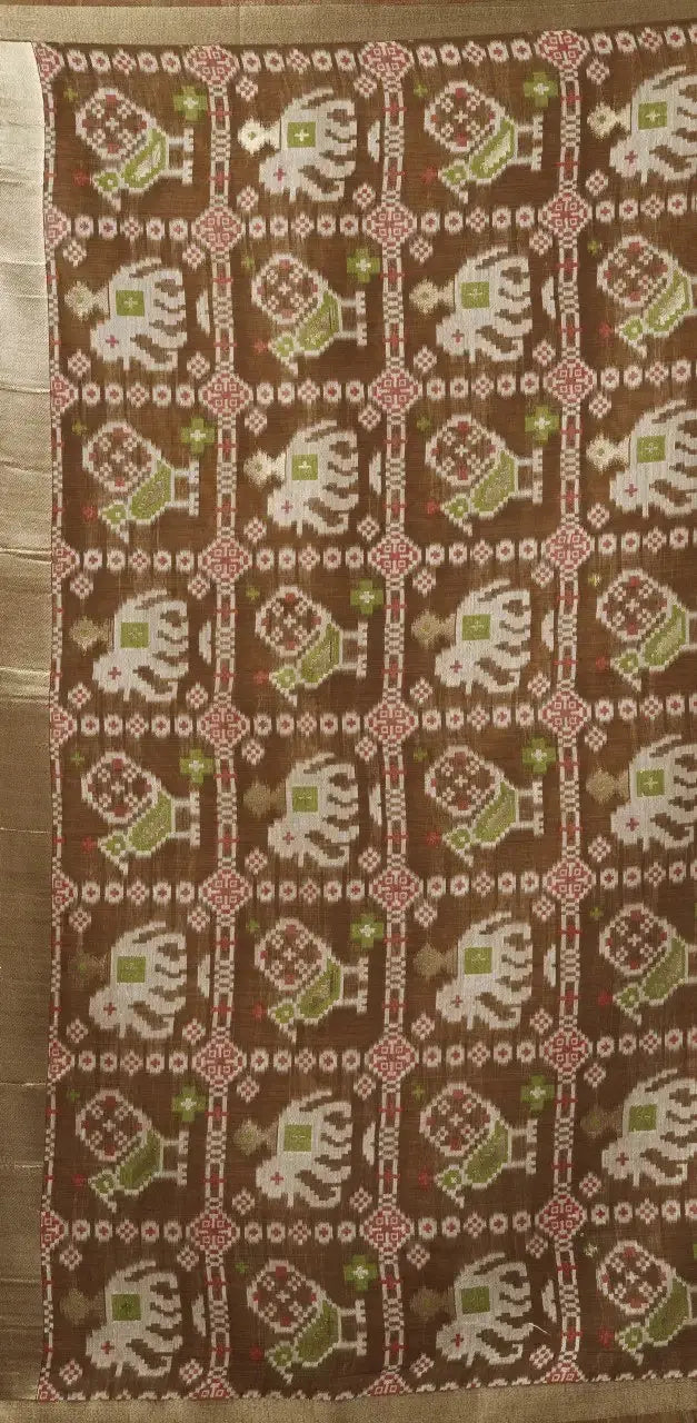 Peach Zari Woven Saree flat lay – full 5.5m with blouse piece, KS304 by Kalyanja