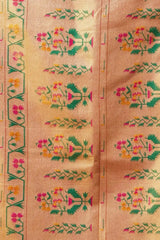 Orange Tissue Silk Blend Jacquard Weaving Saree flat lay – full 5.5m with blouse piece, KS309 by Kalyanja