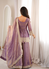 Lavender Pink Suit Back View Showing Open with Dori Tie-Up – KU241