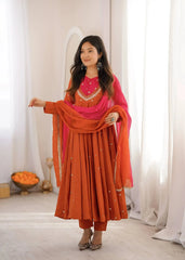 Orange Anarkali Suit Full Front Different Model – KU247
