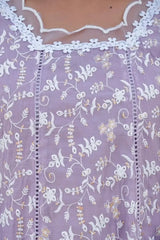 Lavender Sequins Suit close-up embroidery detail