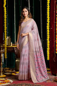 Lavender Soft Cotton Saree