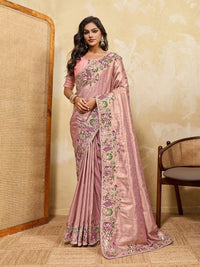 Light Pink Soft Kanjivaram Silk Saree