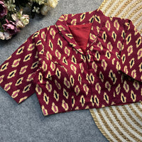 Maroon Ajrakh Print Cotton Blouse