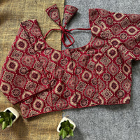 Maroon Handwork Cotton Blouse