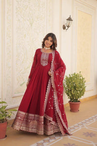 Maroon Faux Blooming Suit